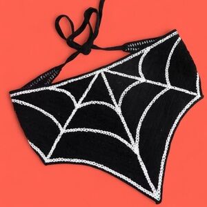 Hair Scarf Wrap Bandana Spiderweb Crochet New